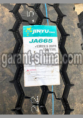 Jinyu JA665 (руль-карьер) 13 R22.5 156/150L 18PR - Фото протектора с этикеткой